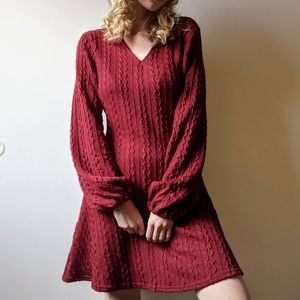 Burgundy sweater dress
